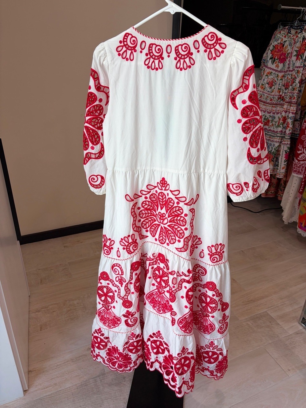 Farm Rio White Richelieu V Neck Maxi Dress - Picture 10 of 11